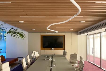 Open wooden grille ceiling 